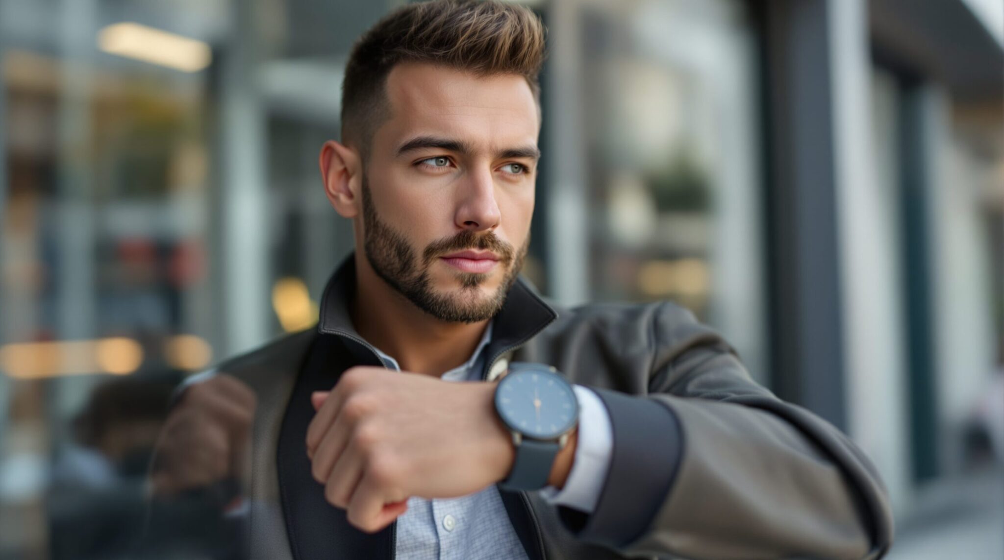 Montre Classique Homme - Cadran Simple Avec Bracelet En Cuir - Étanche - Montre De Mode Décontractée